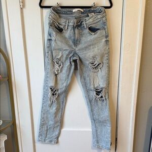 Eunina Light Blue Distressed Skinny Jeans